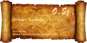 Orbán Szovát névjegykártya